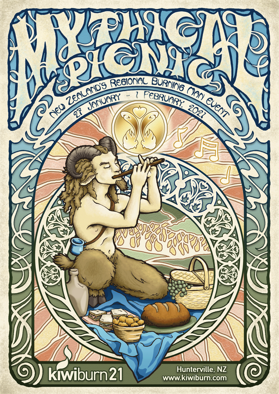Mythical Picnic Kiwiburn poster